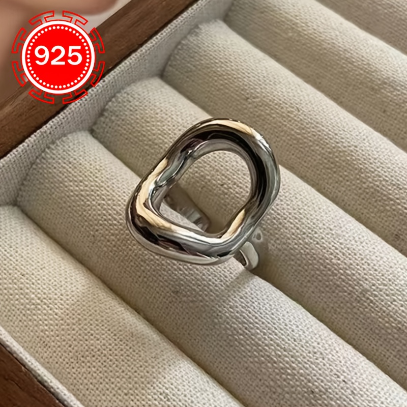 925 Silver Hypoallergenic Ring Women's Round Exaggerated Ring